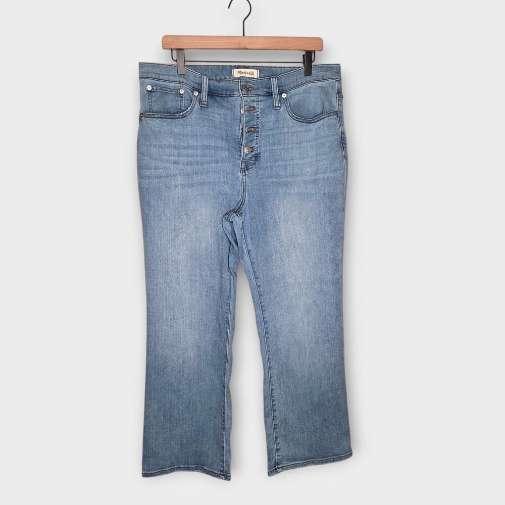 Madewell Cali Demi Boot Jeans Light Wash Cropped High Rise Womens 32